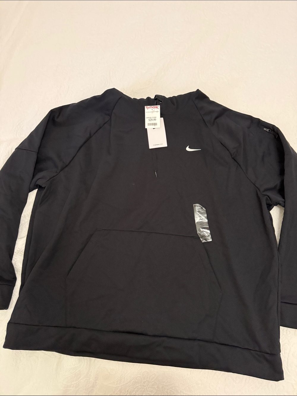 Nike Men’s Black hoodie with White Swoosh 4XL tall